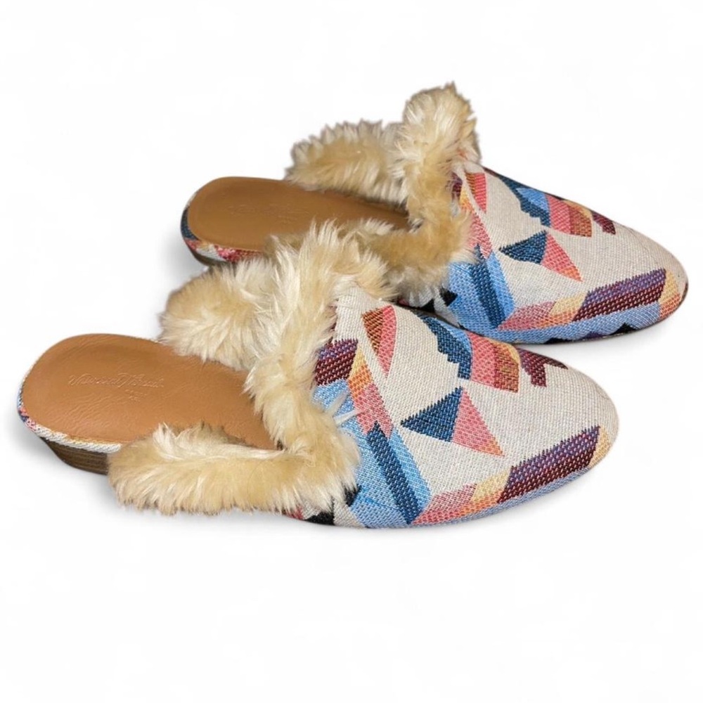 Universal Thread Boho Multi-coloured Faux Fur Mules 6